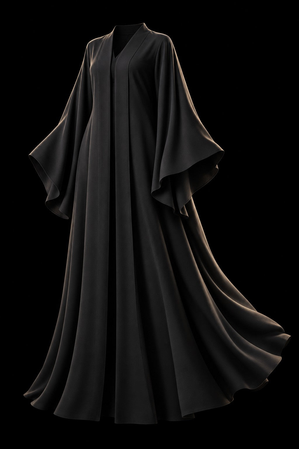 Concept abaya in black with flowing sleeves